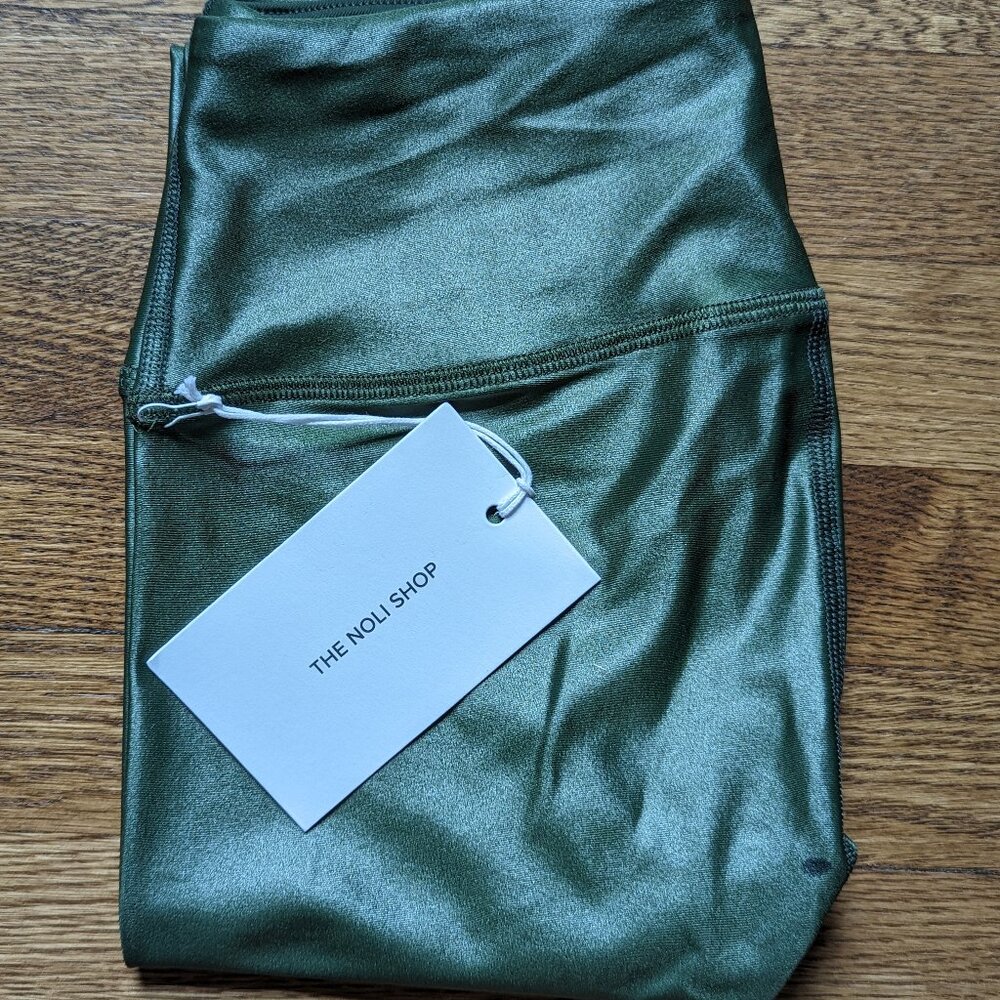 NWT Women's Noli high waist shiny Liquid Legging - Hunter Green - Size Small